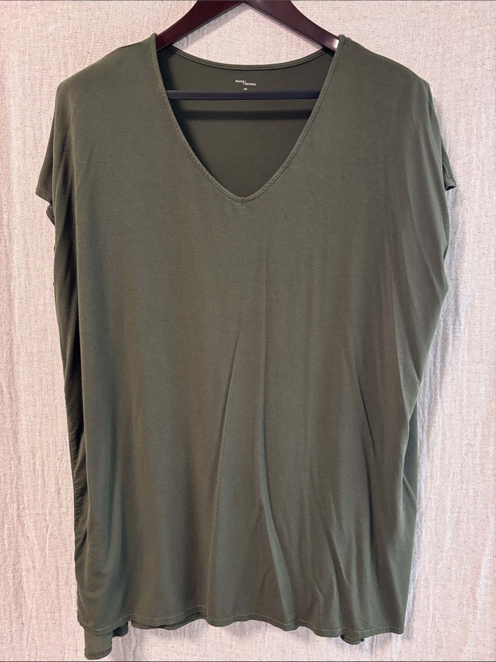 Daily Ritual Olive V-Neck Tank Top
